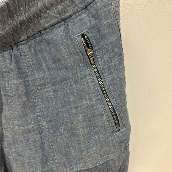 Athleta Casual Blue Denim Linen Jogger Pants size 6 - Picture 7 of 13